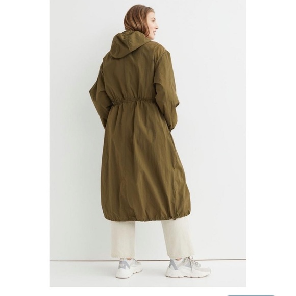 H&M olive green light long jacket. Size Xs / S - Picture 2 of 14